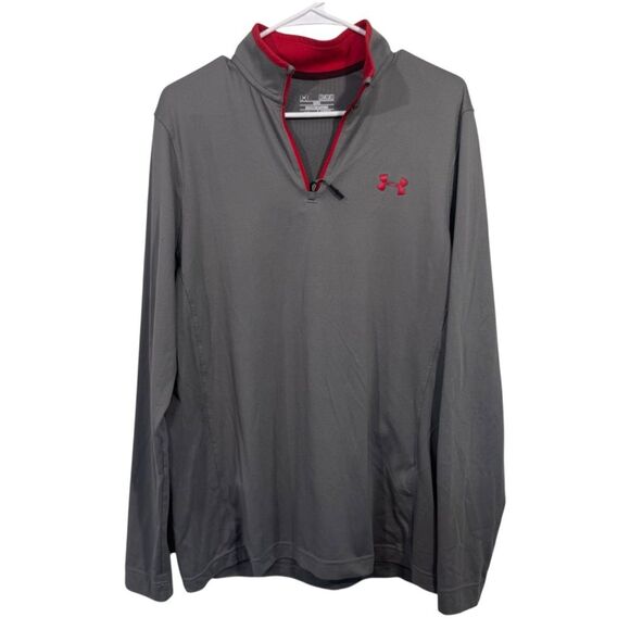 Under Armour Grey Half Zip Long Sleeve Activewear Top - Picture 1 of 4